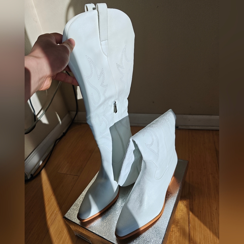 White Western Boots